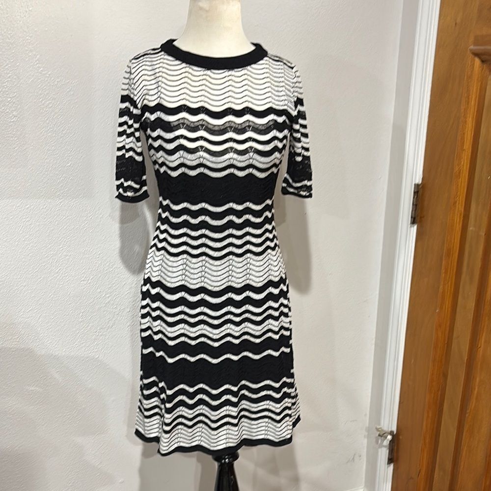 Missoni Black and White Chevron Sheath Midi Dress